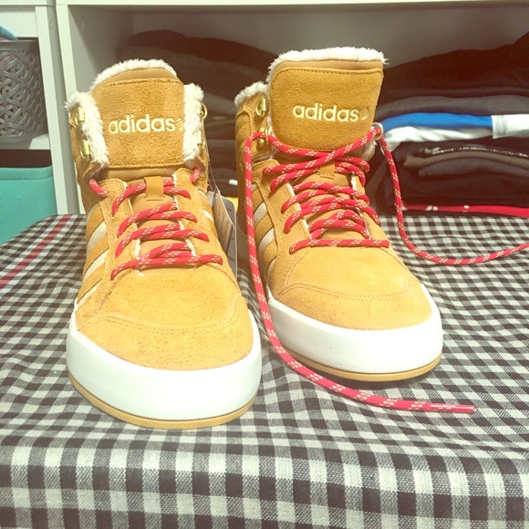 adidas high tops with fur